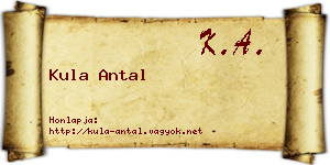 Kula Antal névjegykártya